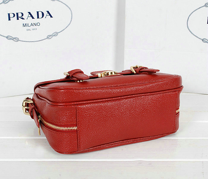 2014 Prada calfskin flap bag BN0963 burgundy